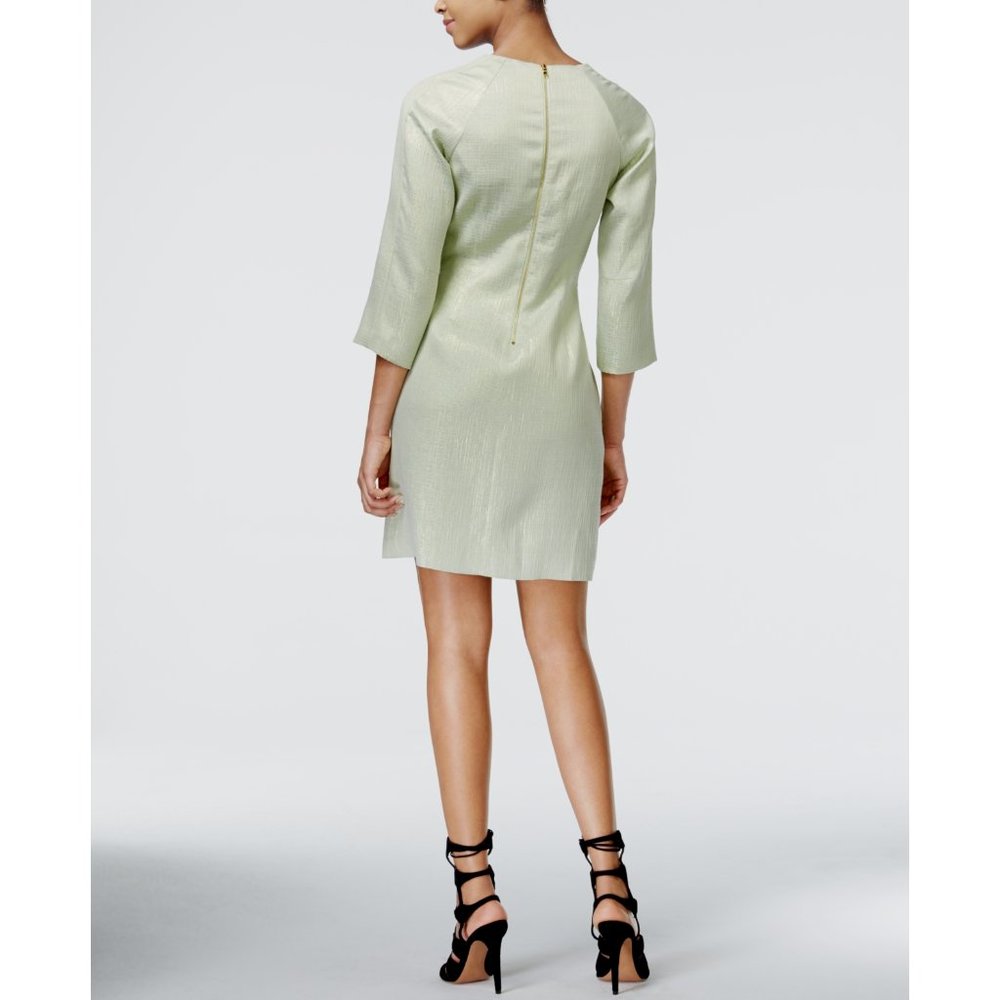 NWT Womens Size 2 4 6 8 or 10 RACHEL Rachel Roy Green Metallic Shift Dress - Picture 2 of 5
